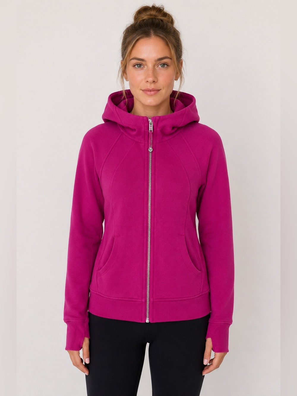 lululemon Scuba Full Zip Hoodie Magenta Pink Size 10 20x24